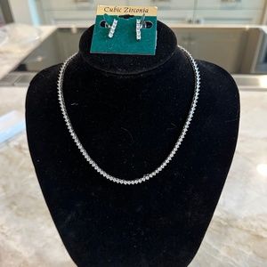 Cubic Zirconia earrings and necklace set